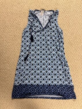 Tommy Bahama Blue Floral-Patterned Sleeveless Dress